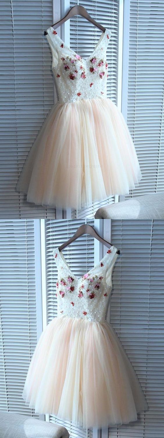 Homecoming Dresses V Neck Ashtyn , Short , V-neck CD411