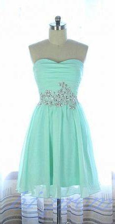 Mint Green , Homecoming Dresses Chiffon , Cheap Homecoming Gowns Saige CD4140