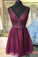 Short Grape Dress With Beaded Homecoming Dresses Mila Top CD4340