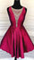 Homecoming Dresses Burgundy with Beaded Aryana Top, 2022 Short CD4351