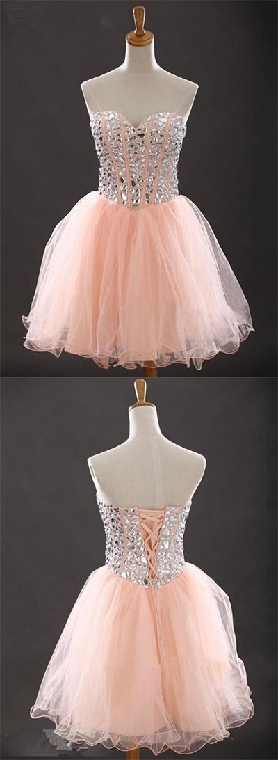 Blush Pink , Willow Short Dresses, Homecoming Dresses Tulle Homecoming Gowns CD4379
