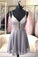 Straps Azul short silver homecoming dress, Homecoming Dresses short homecoming dress CD5092