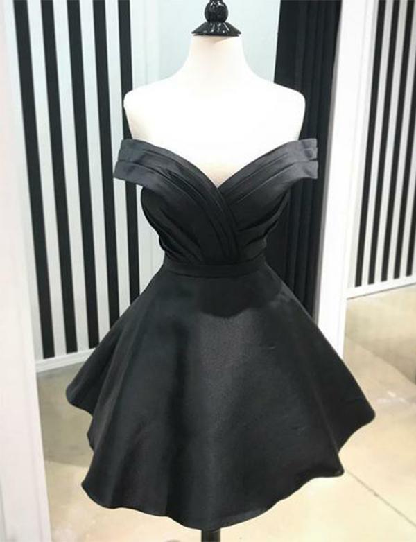 Black Homecoming Dresses Maeve Short Off The Shoulder Ruffles CD521