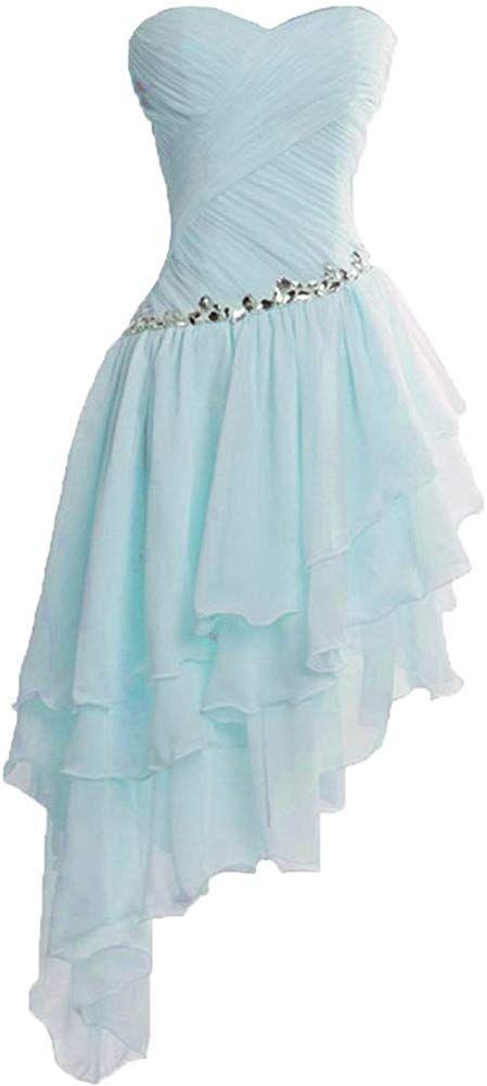 High Low Bridemaid Dresses Dayami Chiffon Homecoming Dresses Short CD5248