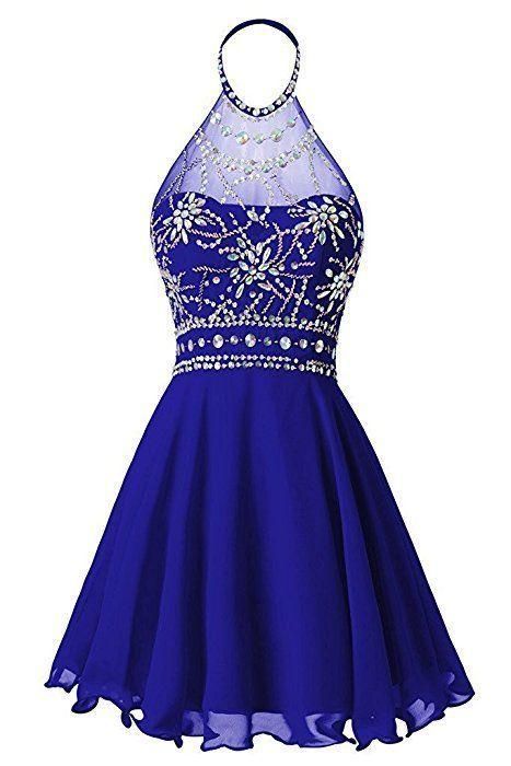 O-Neckline Beaded Stylish Homecoming Dresses Maeve Chiffon Junior Party Dress CD5631