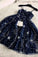 Spaghetti Straps Navy Parker Homecoming Dresses Blue Tulle Sweetheart Short CD623