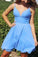 Homecoming Dresses Cora Chiffon Simple Blue Short CD6671