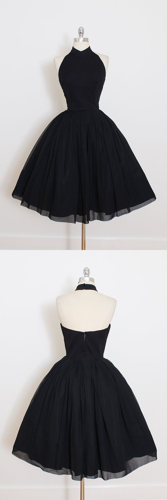 Black Halter Simple Cheap Erica Homecoming Dresses Short CD75