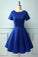 Marian Royal Blue Homecoming Dresses Satin Vintage CD7616