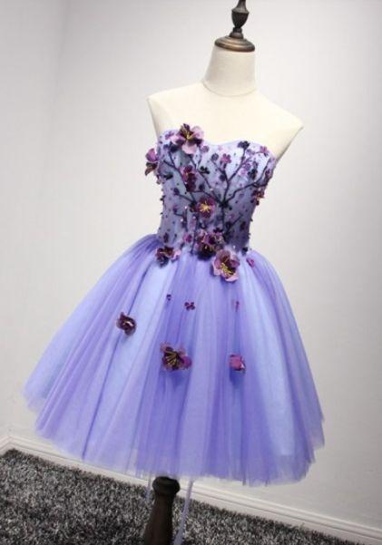 Short Ximena , Tulle , Applique Junior Homecoming Dresses School Dress, Sleeveless CD8019