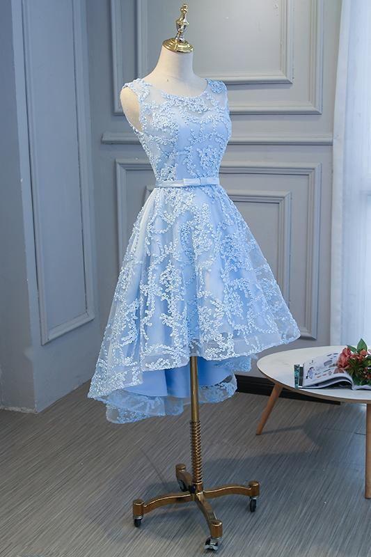 Blue High Low Scarlett Homecoming Dresses Fashionable CD8296