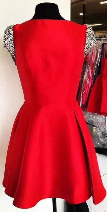cute red homecoming dress with cap sleeves, Homecoming Dresses Macy short homecoming dress CD9076