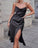 Cowl Neck Satin Homecoming Dresses Serena Slit CD9259