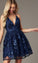 Short Addyson Homecoming Dresses V-Neck With Ribbon Applique CD9644