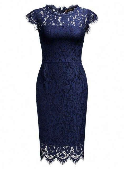 Navy Blue Short Sleeveless Dress Holly Lace Homecoming Dresses CD9730
