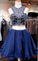 Navy Blue Erica Short , Homecoming Dresses Beaded Short CD9827