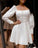 Square Neck Puff Sleeves Elyse Homecoming Dresses CD9999