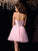 A-Line/Princess Sweetheart Ruffles Angelica Sleeveless Short Elastic Woven Homecoming Dresses Satin Cocktail Dresses